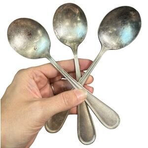 Vintage United States Navy Mess Hall Soup Spoon 7" USN WWII WW2 Mess Hall Galley